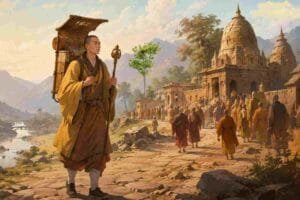 ह्वेनसांग का चित्र | राजा हर्षवर्धन का इतिहास 